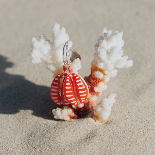 Soleil Earrings - Burnt orange stripe