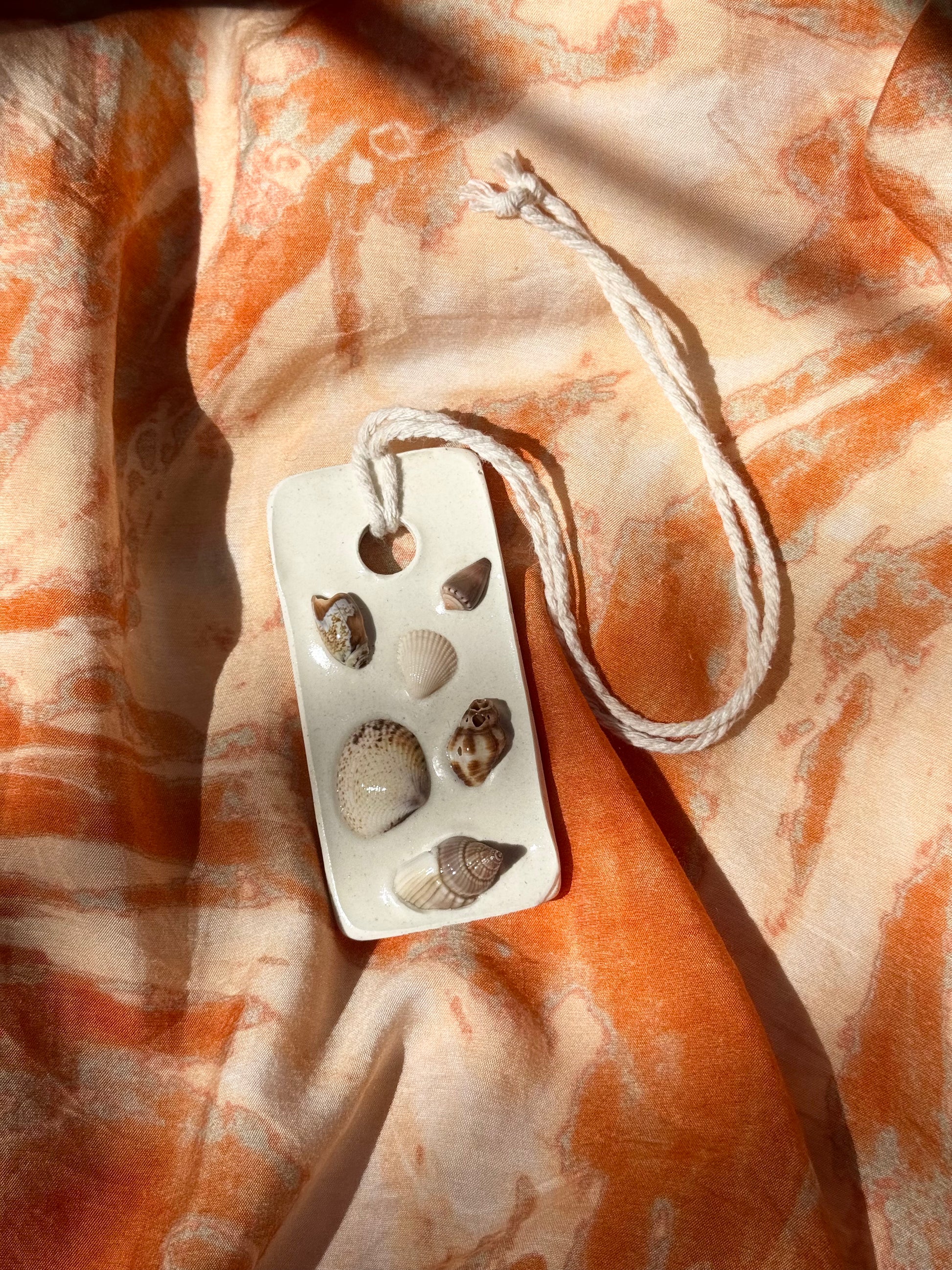Mini Ceramic Seashell Tile – Coastal Rearview Mirror Charm | Beach Car Decor 12