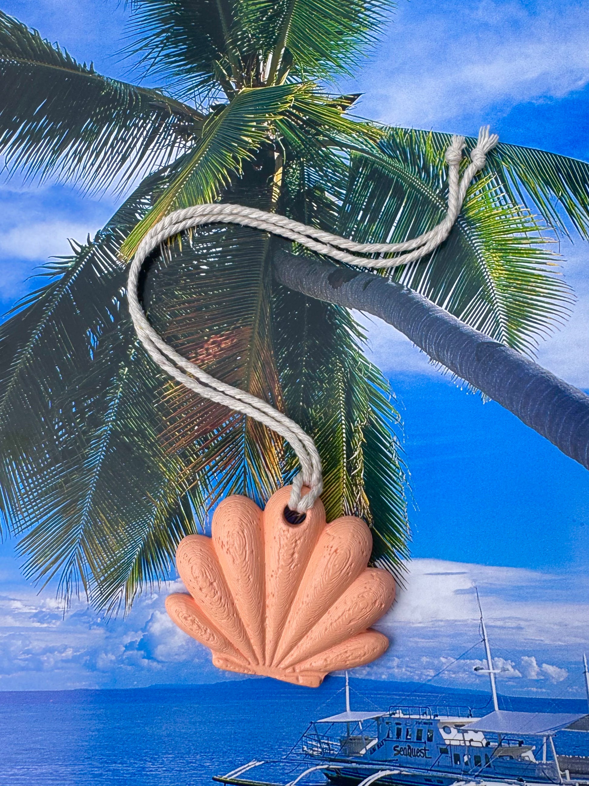 Textured Scallop Tile - Peach