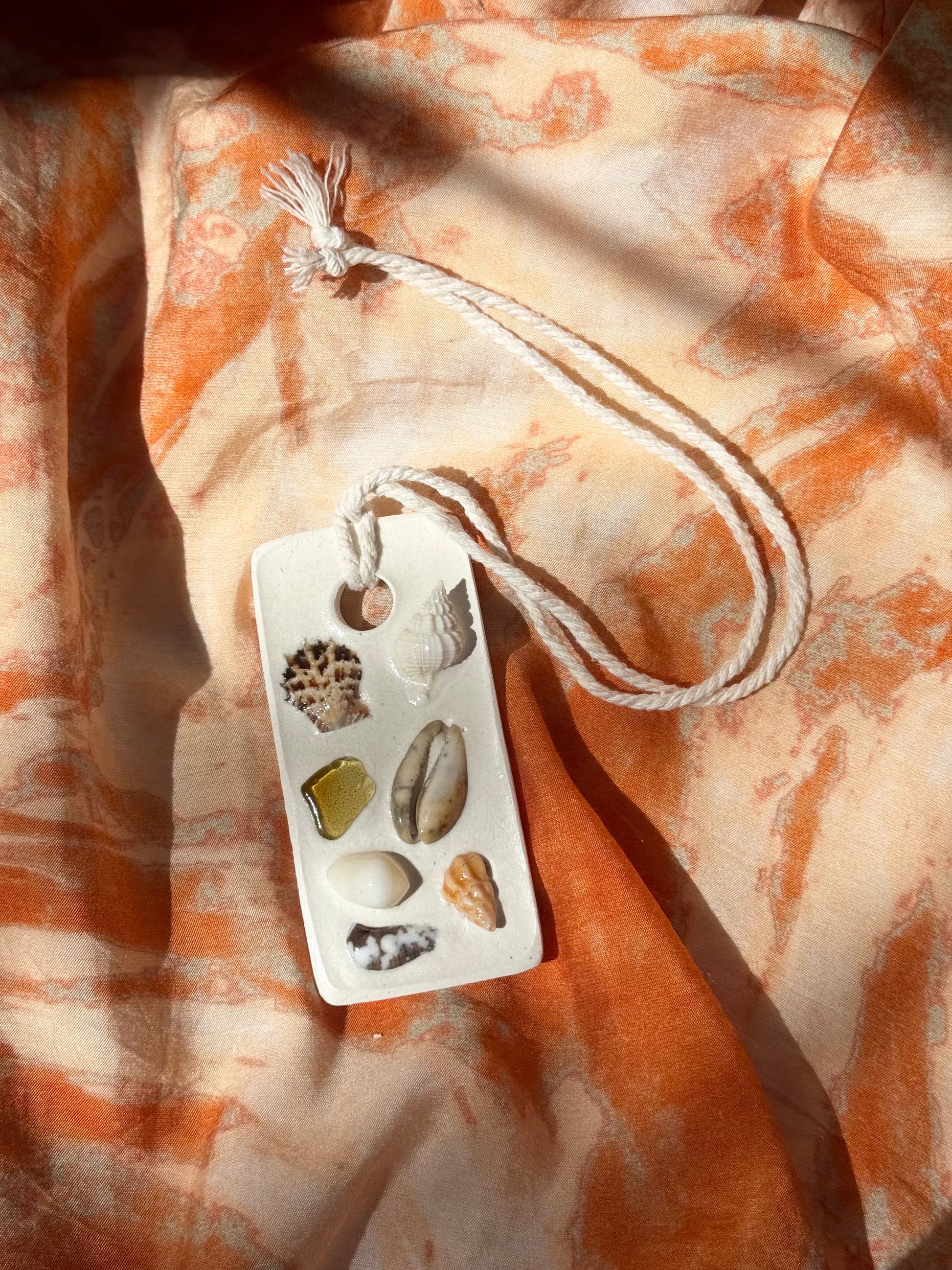 Mini Ceramic Seashell Tile – Coastal Rearview Mirror Charm | Beach Car Decor 14