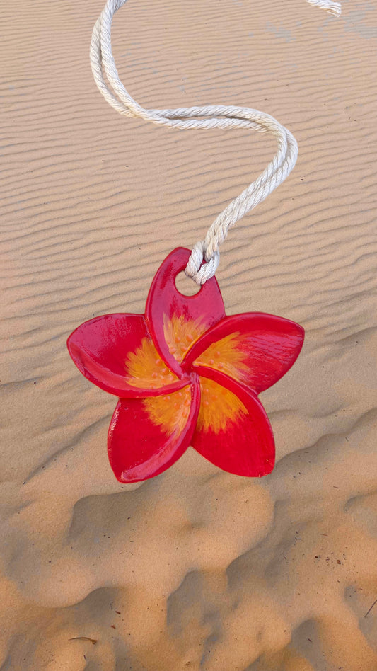 Frangipani Tile - Hawaiian Red