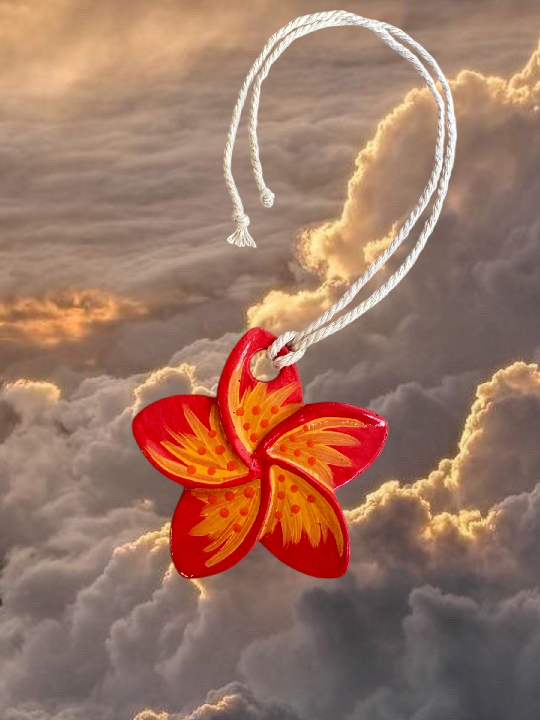 Frangipani Tile - Hawaiian Red