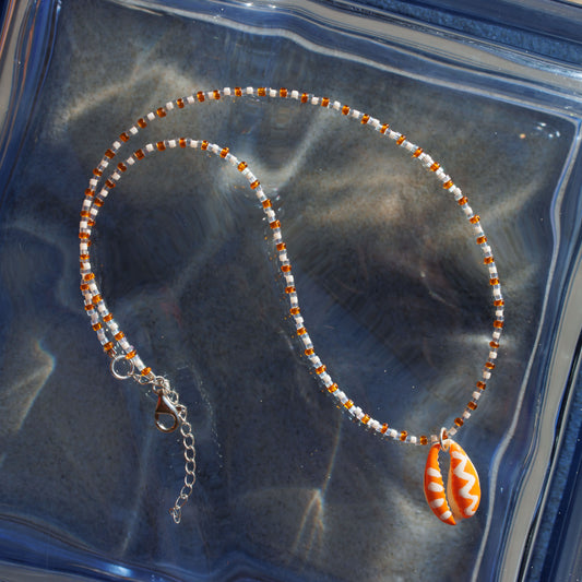 Beaded Cowrie - Orange