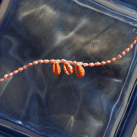 Pearl Cowrie - Pink & Orange