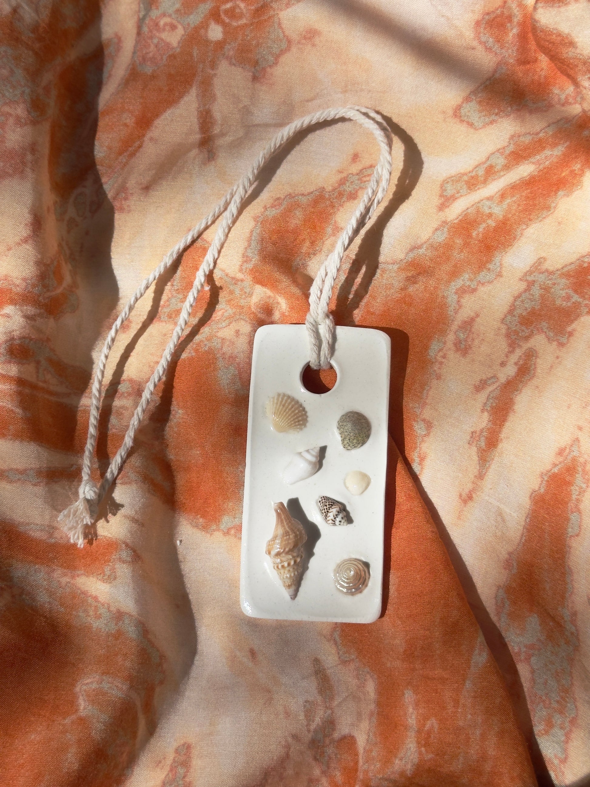 Mini Ceramic Seashell Tile – Coastal Rearview Mirror Charm | Beach Car Decor 2