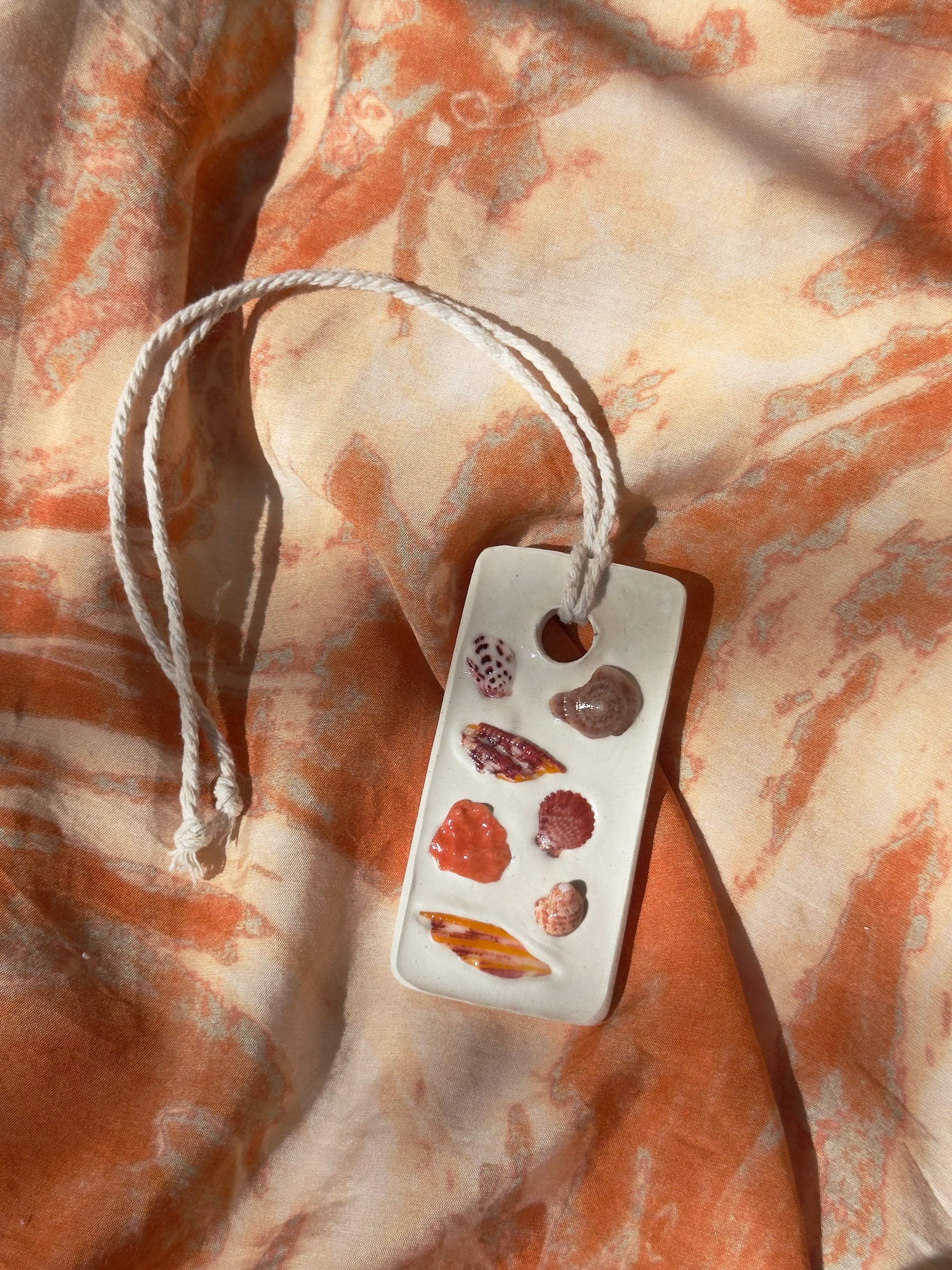 Mini Ceramic Seashell Tile – Coastal Rearview Mirror Charm | Beach Car Decor 5