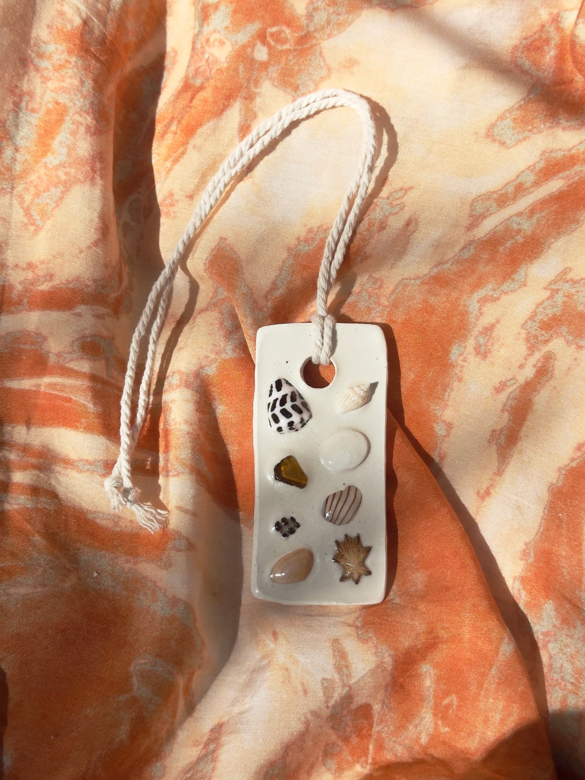 Mini Ceramic Seashell Tile – Coastal Rearview Mirror Charm | Beach Car Decor 8
